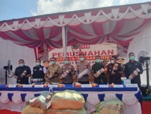 hari Selasa, 19 Mei 2026, kegiatan pemusnahan baranPadag bukti narkotika  jenis ganja berlangsung di Kabupaten Empat Lawang, Tebing Tinggi,Jendela sum sel id.