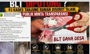 pJ Tanjung Raman  Potong Dana BLT-JendelaSumSel id.Tanggal 30 April 2026 Di Kecamatan Pendopo Empat lawang